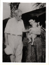 Beschriftetes Foto - Albert Schweitzer und [?], Lambarene 1959