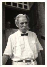 Beschriftetes Foto - Albert Schweitzer, Lambarene 1965