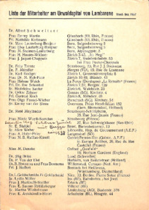 Liste der Mitarbeiter am Urwaldspital von Lambarene
