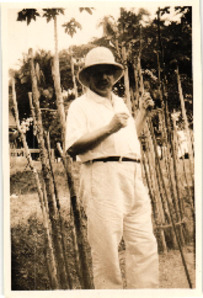 Beschriftetes Foto - Albert Schweitzer, Lambarene 1938