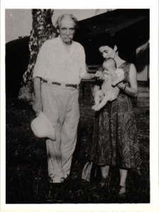 Beschriftetes Foto - Albert Schweitzer und [?], Lambarene 1959