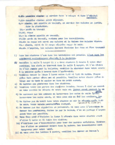 Tagesablaufplan und Regelwerk für Mitarbeiter im Hôpital du Dr. Albert Schweitzer Lambaréné