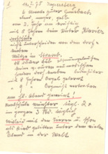 Notizen von Berta Schleicher über Albert Schweitzer