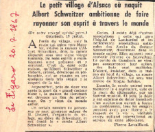 3 Zeitungsartikel aus 1967 bzgl. Gedenkveranstaltungen für Albert Schweitzer