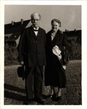 Beschriftetes Foto - Albert Schweitzer und Emmy Martin, Großenbrode 1959