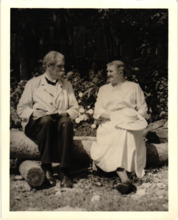 Beschriftetes Foto - Albert Schweitzer und Emmy Martin, Gunsbach