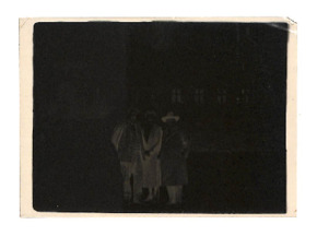 Fotonegativ von Emmy Martin, Albert Schweitzer und Albers, mit beschriftetem Kuvert von Emmy Martin