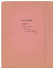 Beschriftete Mappe mit Fotos - eines eigenhändig von Albert Schweitzer beschriftet und signiert