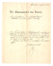 Brief des Staatsministers des Inneren an Prof. Dr. Ernst Martin