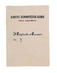 Emmy Martins Mitgliedsausweis des Albert-Schweitzer-Bund, Intern. Jugendbund