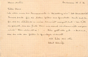 Brief von Albert Schweitzer an Hans Martin