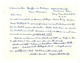 Brief von Albert Schweitzer an Hans Martin