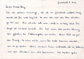 Brief von Suzanne Martin an A. Schweitzer