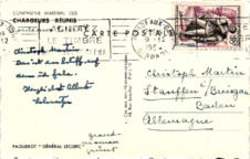 Postkarte von Albert Schweitzer & Emmy Martin an Christoph Martin