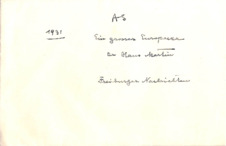 Kuvert von Albert Schweitzer mit Briefabschrift und Zeitungsartikel