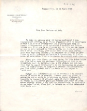 Brief des Haut-Commissaire de la République Afrique Équatoriale Français an Albert Schweitzer