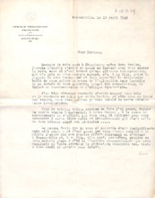 Brief des Haut-Commissaire de la République Afrique Équatoriale Français an Albert Schweitzer