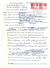 Briefentwurf von Albert Schweitzer an die Britische Botschaft in Straßburg, mit beschriftetem Kuvert von Emmy Martin
