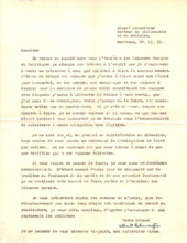 Brief von Albert Schweitzer an die Academie des Sciences Morales et Politiques