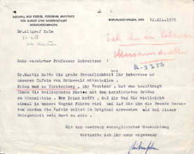 Brief von A. Salm an A. Schweitzer