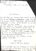 Brief von R. Kempf an A. Schweitzer
