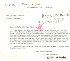 Brief von Prof. W. Leibrecht an A. Schweitzer