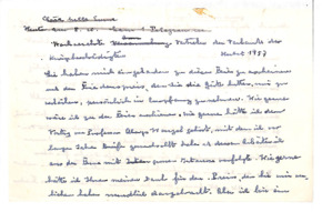 Briefentwurf von Albert Schweitzer an den Verband der Kriegsbeschädigten