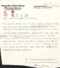 Brief von H. Tjaden an A. Schweitzer.