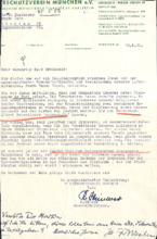 Brief von K. Wimmer an F. Behn mit Bitte um Vermittlung an A. Schweitzer