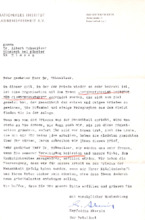Brief d. Ineternationalen Instituts f. Glaubensfreiheit an A. Schweitzer