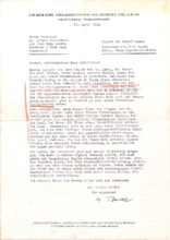 Brief von H. Beck an A. Schweitzer