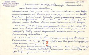 Brief von C. Michel an A. Schweitzer.