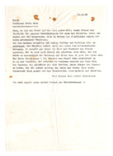 Briefabschrift von Albert Schweitzer an Fritz Behn