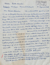 Brief von Mathilde Kottmann an Berta Schleicher, mit einigen Zeilen von Albert Schweitzer