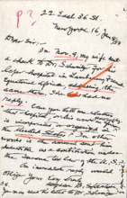 Brief von S.B. Stanton mit Bitte um Weiterleitung an Albert Schweitzer