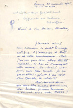 Brief von R. Blum an A. Schweitzer