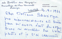 Brief v. Simonette Baldeschi an A. Schweitzer