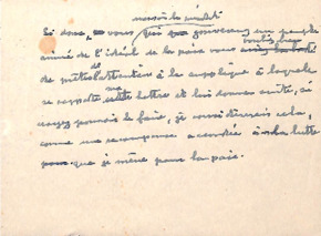 Briefentwurf von Albert Schweitzer an François Orsoni