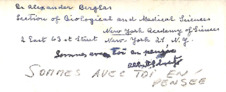 Telegrammtext Gruß von Albert Schweitzer an Dr. Alexander Berglas