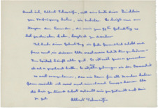 Text von Albert Schweitzer für ein Büchlein anlässlich seines 90. Geburtstag