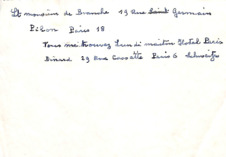 Telegrammtext von Albert Schweitzer an Monsieur de Branche