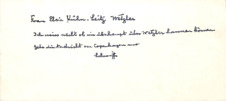 Telegrammtext von Albert Schweitzer an Elsie Kühn-Leitz