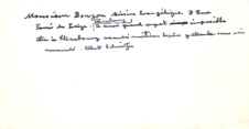 Telegrammtext von Albert Schweitzer an Moniseur Bonzon