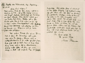 Brief von Max Planck an eine Cousine
