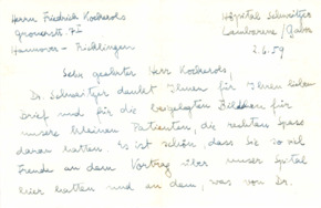Eigenh. Brief mit Unterschrift, nebst Kuvert