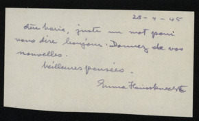 Kruzer Gruß von Emma Hausknecht an Maria