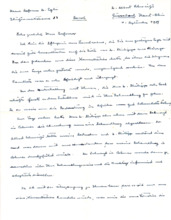 Eigenh. Brief mit Unterschrift Kottmanns / Schweitzers, nebst Kuvert