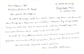 Eigenh. Brief mit Unterschrift, nebst Kuvert