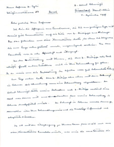 Eigenh. Brief mit Unterschrift Kottmanns / Schweitzers, nebst Kuvert