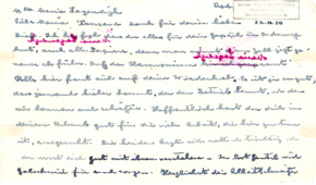 Eigenh. Brief mit Unterschrift